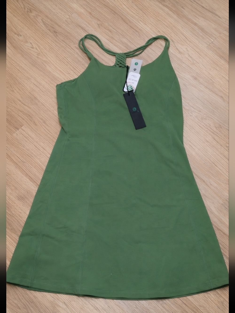 Green Athleisure Mini Dress Strappy Back Casual Summer Tennis Style